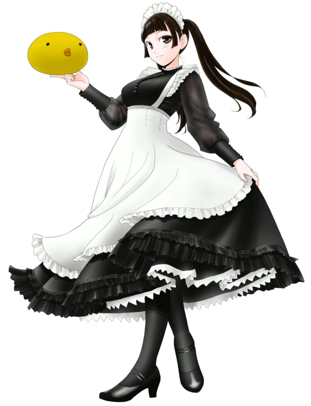 きいろのとり珈琲店の制服のイラスト
